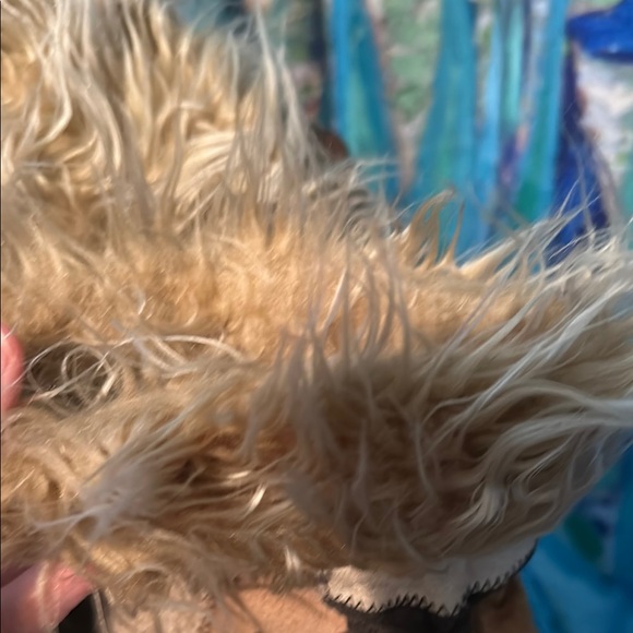 Patchwork Leather Jacket with Faux Fur Trim - Picture 6 of 9